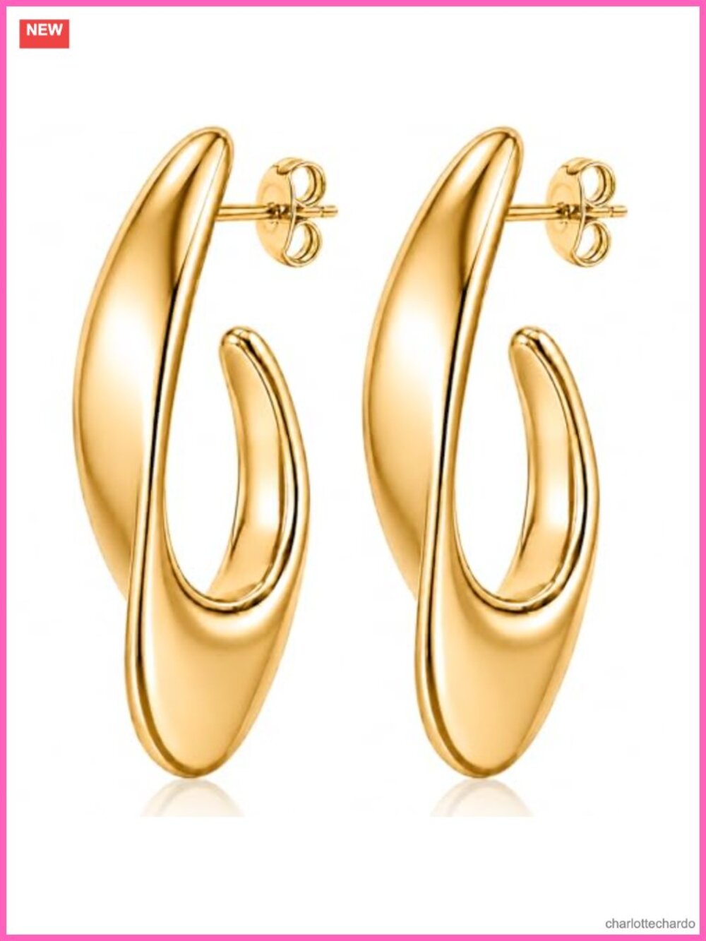 14K Gold Plated Teardrop Hoop Earrings Hypoallergenic Statement Jewelry Gift